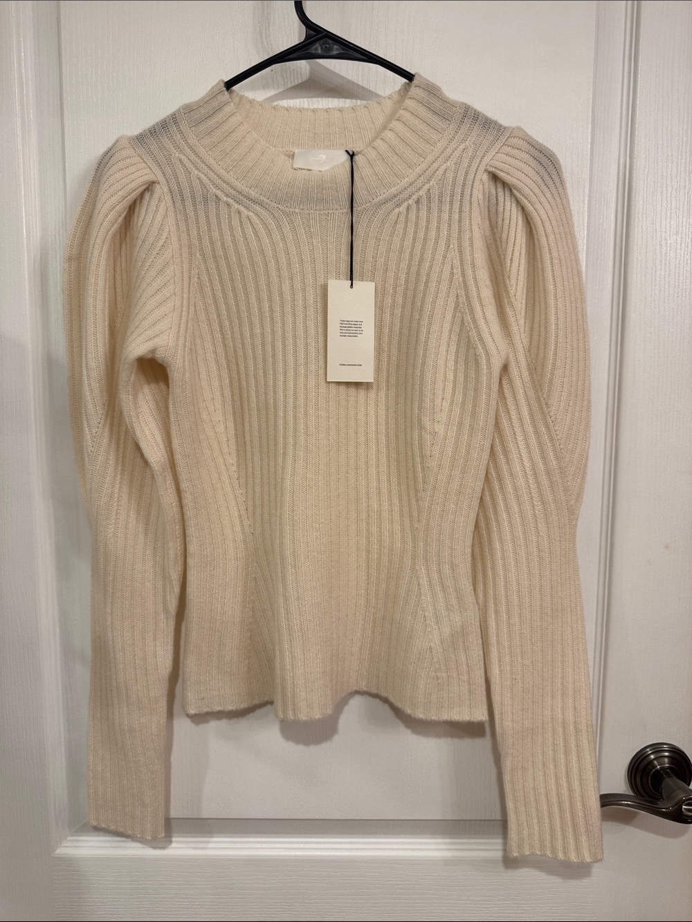 Women’s Cream Rib-Knit Sweater